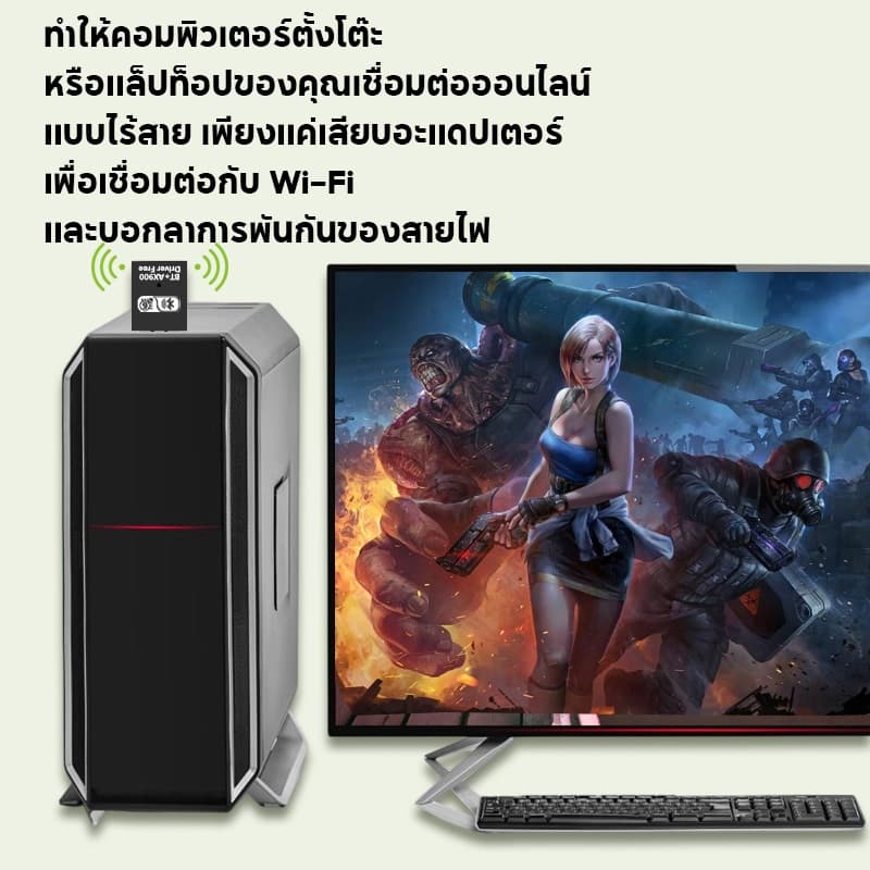 อะแดปเตอร์ WiFi 6 USB ความเร็ว 900Mbps พร้อม Bluetooth อะแดปเตอร์ WiFi ไร้สาย Bluetooth 2.4G/5GHz สำหรับรับสัญญาณ WiFi รูปที่ 7