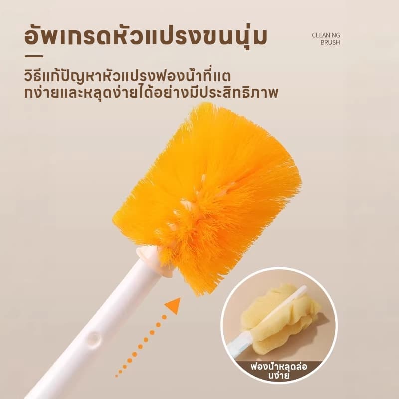 แปรงขวดอเนกประสงค์ 5 ใน 1 ล้างขวดสะอาดหมดจด แปรงทำความสะอาดถ้วยและขวดทุกประเภท กำจัดคราบ stubborn ได้อย่างง่ายดาย รูปที่ 2