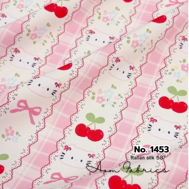 Aom Fabrics ผ้าไหมอิตาลี่เกรดA No.1450-1455 120 แกรม หน้ากว้าง 58 นิ้ว เนื้อนุ่มลื่น ไม่บาง ลายสวยมากก รูปที่ 8