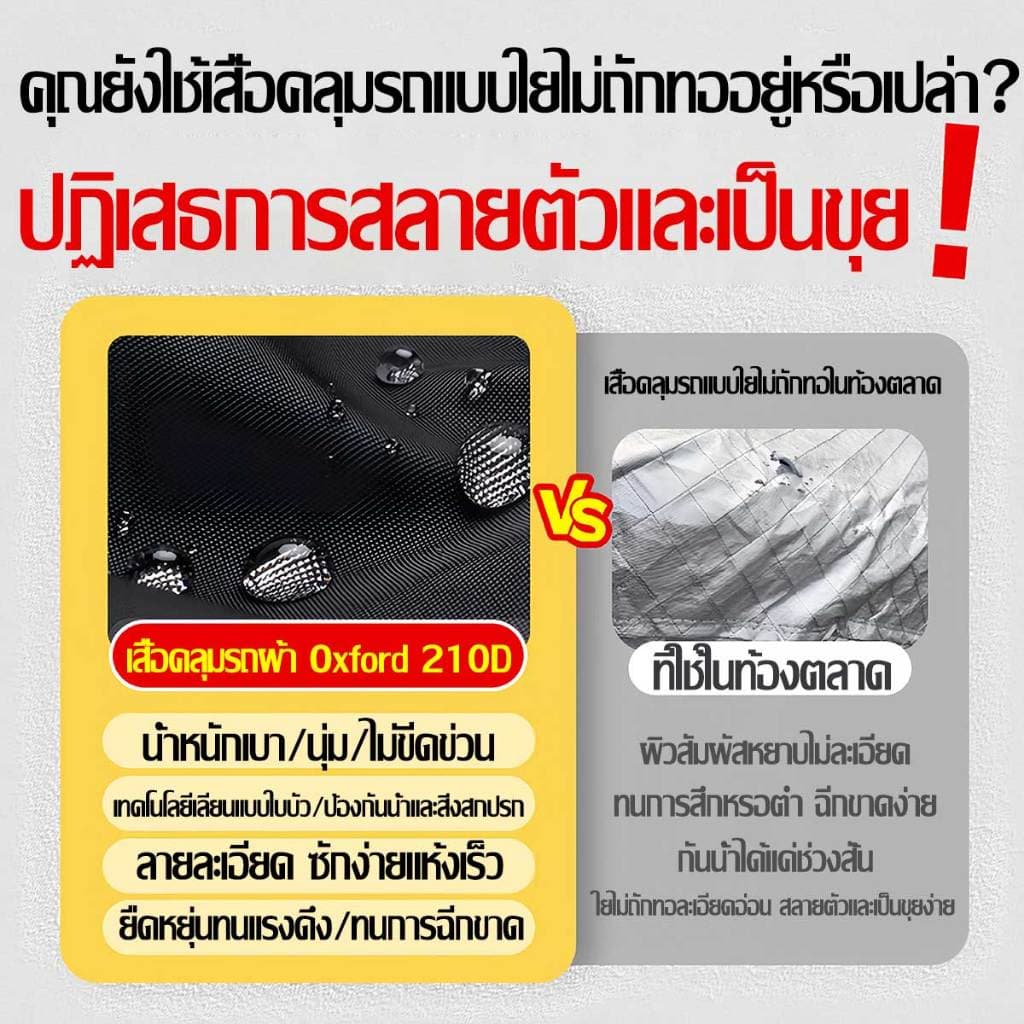 ผ้าคลุมมอเตอร์ไ ผ้าคลุมรถมอเตอร์ไซค์ ผ้าคลุมรถจักรยาน หนาขึ้น 210D peva + ผ้าฝ้ายเจาะเข็ม ผ้าคลุมมอเตอร์ไซค์กันแดดกันฝน รูปที่ 5