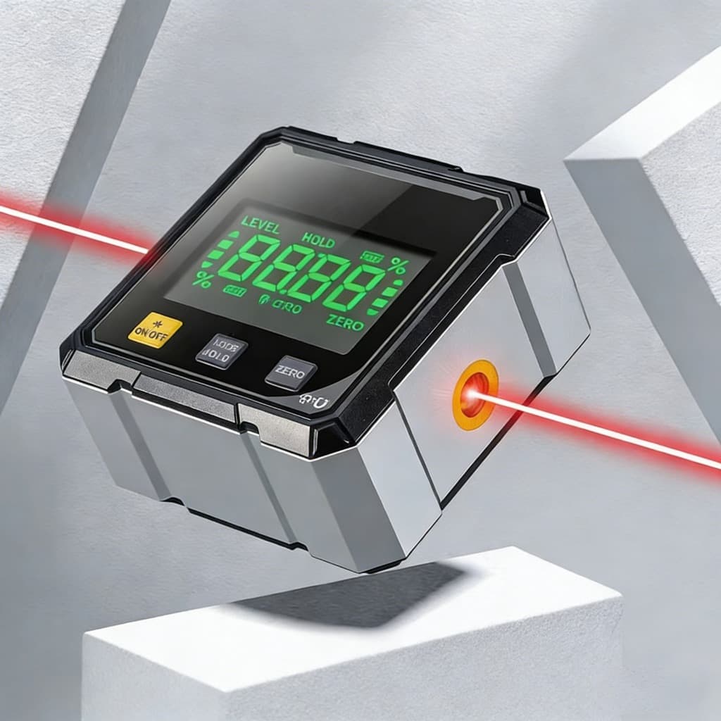 วัดมุมจอแสดงผล สี่ด้านดิจิตอลแสดงระดับเครื่องวัดมุม Inclinometer,แม่เหล็กดูดแบบพกพาเลเซอร์ดิจิตอลเครื่องวัดมุม รูปที่ 5