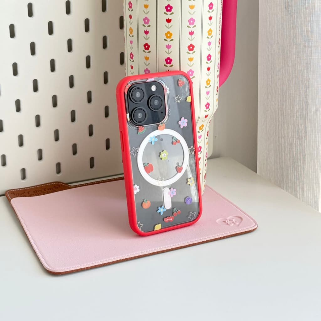 amuse stuff-Color Pop Bumper Case เคสขอบสีด้านหลังใส มีแม่เหล็ก รูปที่ 4