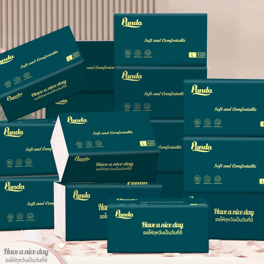 ทิชชู่เช็ดหน้า Panda mini หนานุ่ม4ชั้น ไซส์กลาง เกรดGB/T20808 เช็ดสะอาด รูปที่ 9