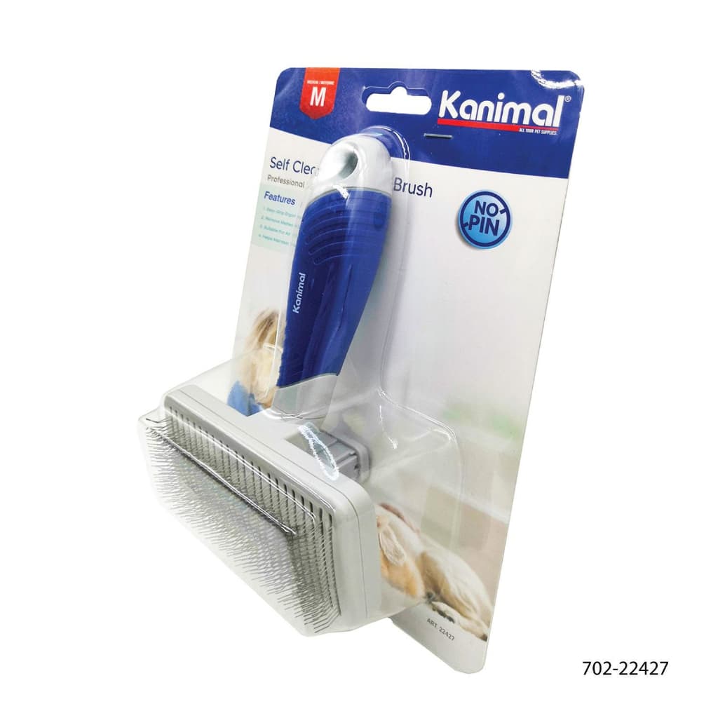 Kanimal Self-Cleaning Slicker Brush Size M 17.5x10.8x6.5 หวีสางขนกึ่งอัตโนมัติ แปรงหวีขนสุนัข แปรงแมว รูปที่ 7