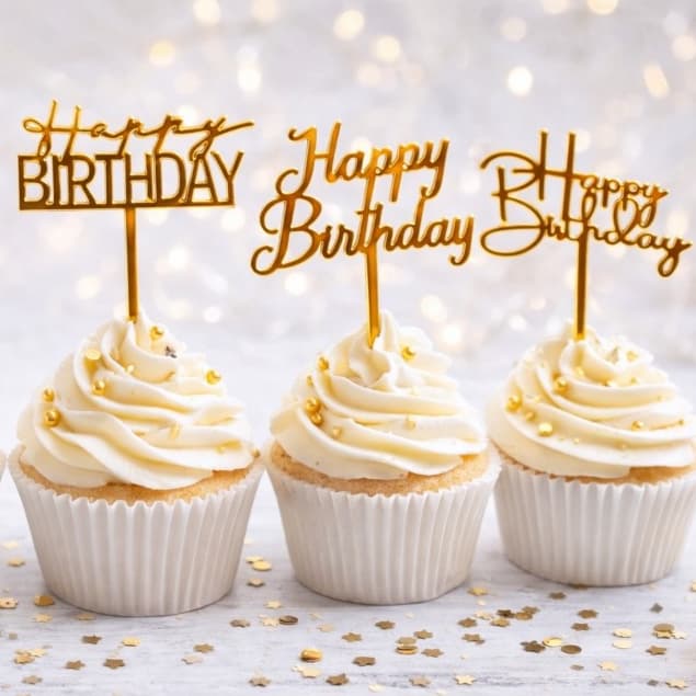 ป้าย Happy birthday ขนาดเล็ก แพค10ชิ้น ลอกฟิล์มออกก่อนใช้งาน รูปที่ 4