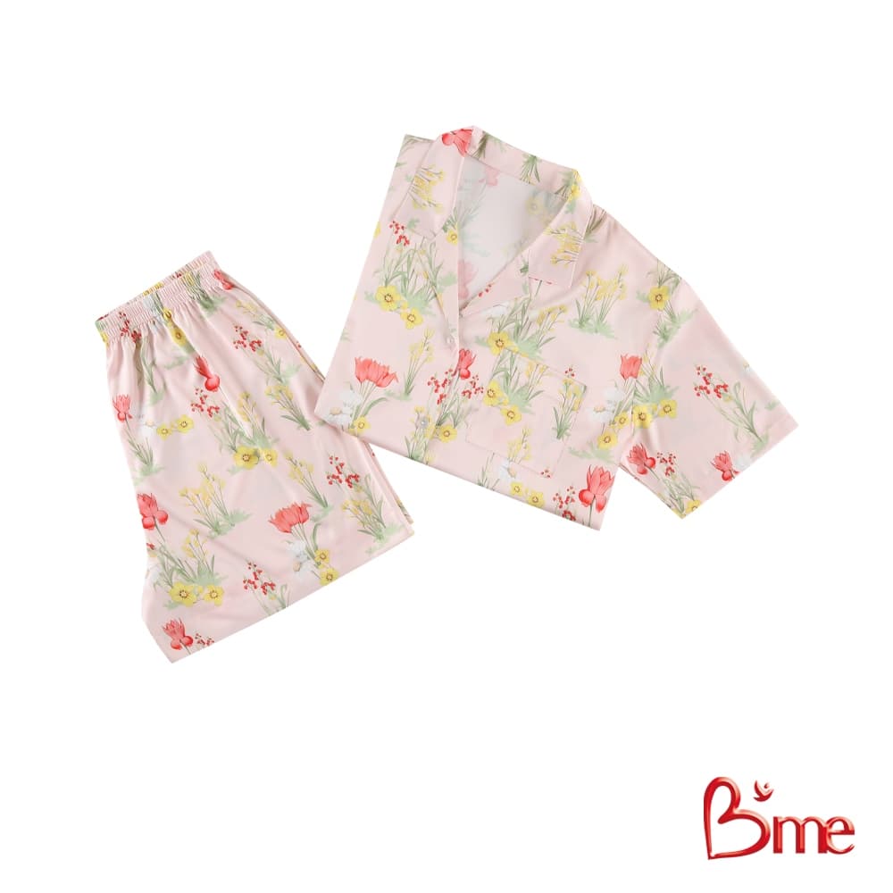 B'me ชุดนอนเสื้อแขนสั้นและกางเกงขาสั้น รุ่น ME8804 มี 4 สีโอลด์โรส สีเหลืองอ่อน สีฟ้า สีม่วงอ่อน รูปที่ 3