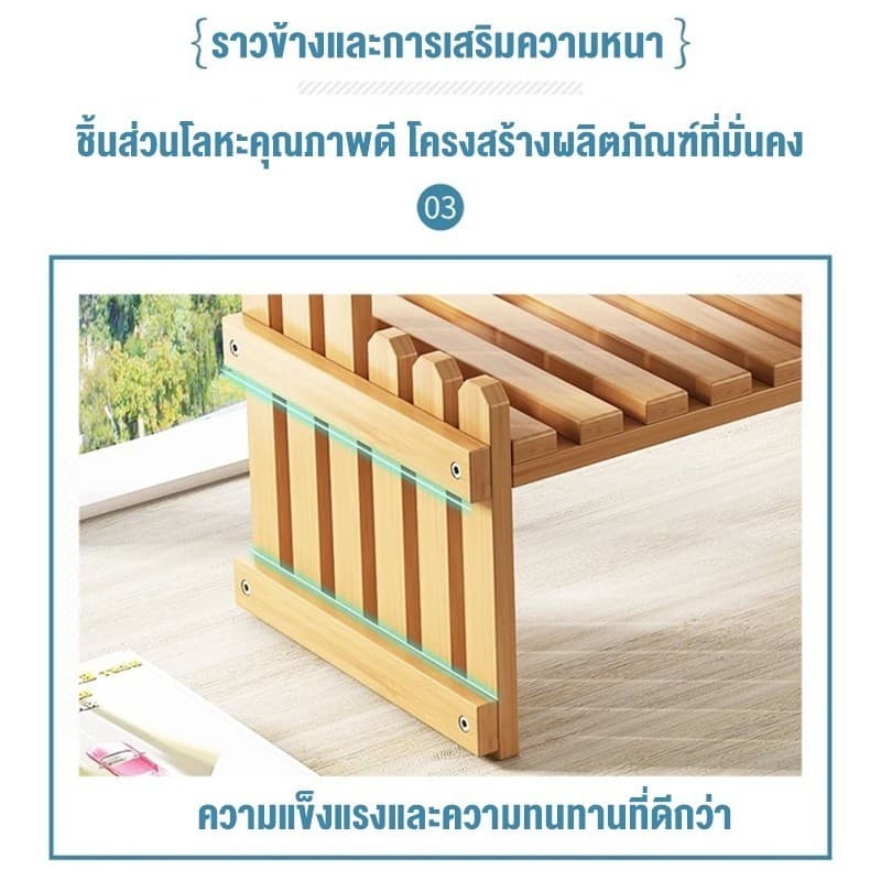 ที่วางดอกไม้ตั้งโต๊ะ ชั้นวางของอเนกประสงค์ตั้งโต๊ะ ที่วางดอกไม้ขนาดเล็ก ที่วางดอกไม้ในร่ม ทำจากไม้ไผ่ธรรมชาติ รูปที่ 5