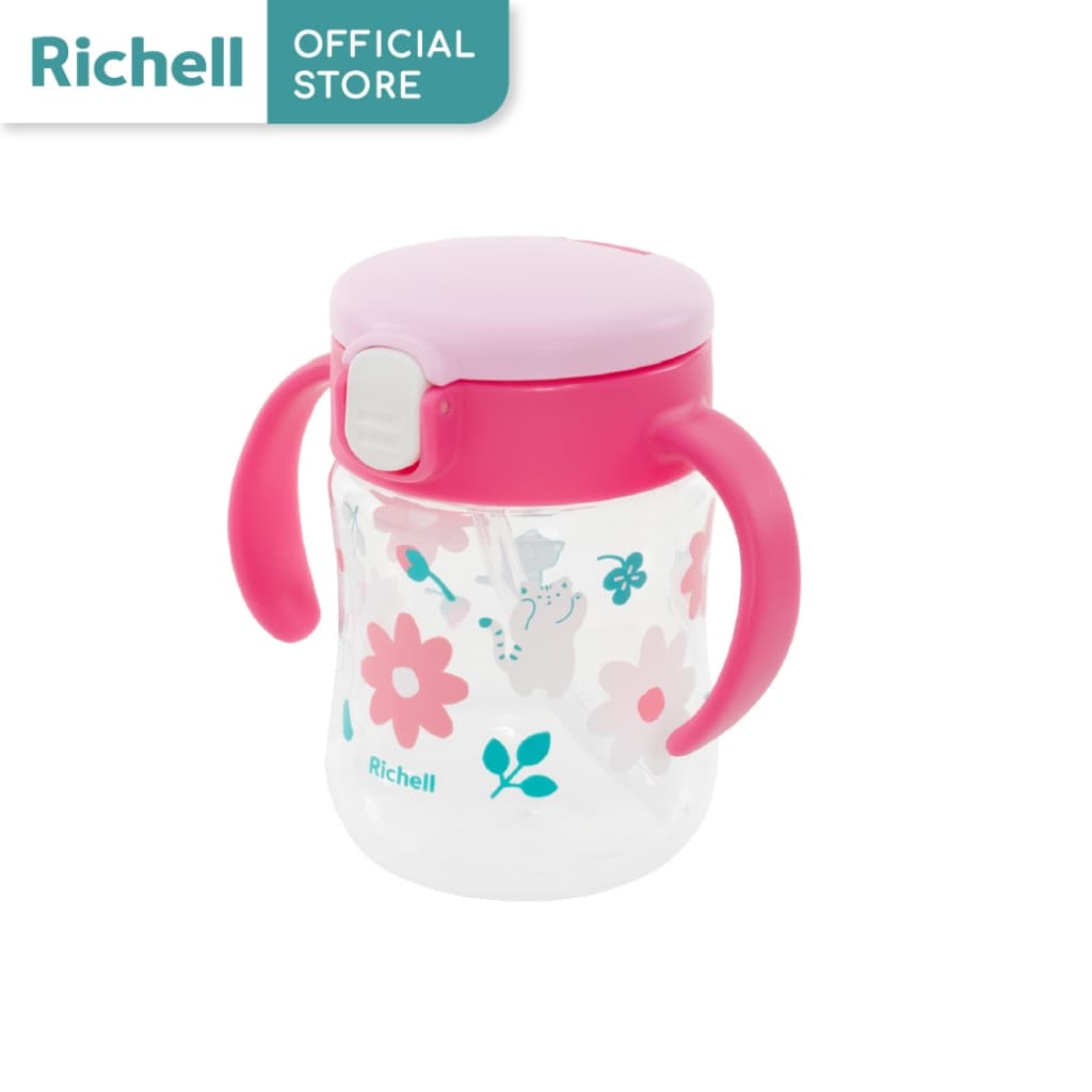 Richell MUGOOD! strawcup ลายใหม่ แก้วหัดดื่มกันสำลัก คว่ำไม่หก ตกไม่แตก ขนาด 200ml รูปที่ 8