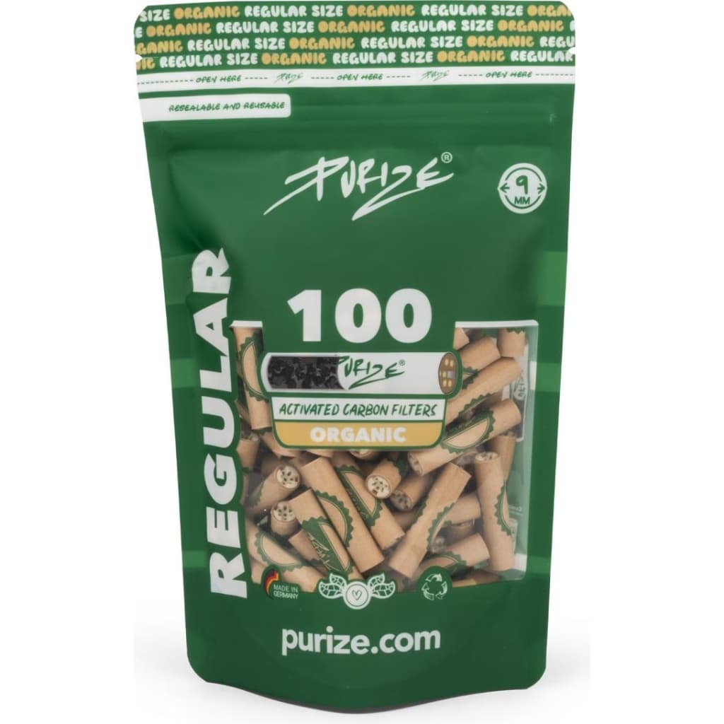 100 PURIZE® activated charcoal Filters | Regular Size 9 mm รูปที่ 2
