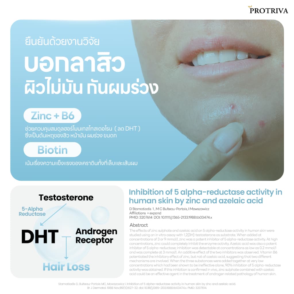 Protriva Liposomal Bio-Vit C 1000 + Zinc Bisglycinate Plus เซตเสริมภูมิคุ้มกัน ดูแลสิว ผิว เล็บ ผม รูปที่ 7