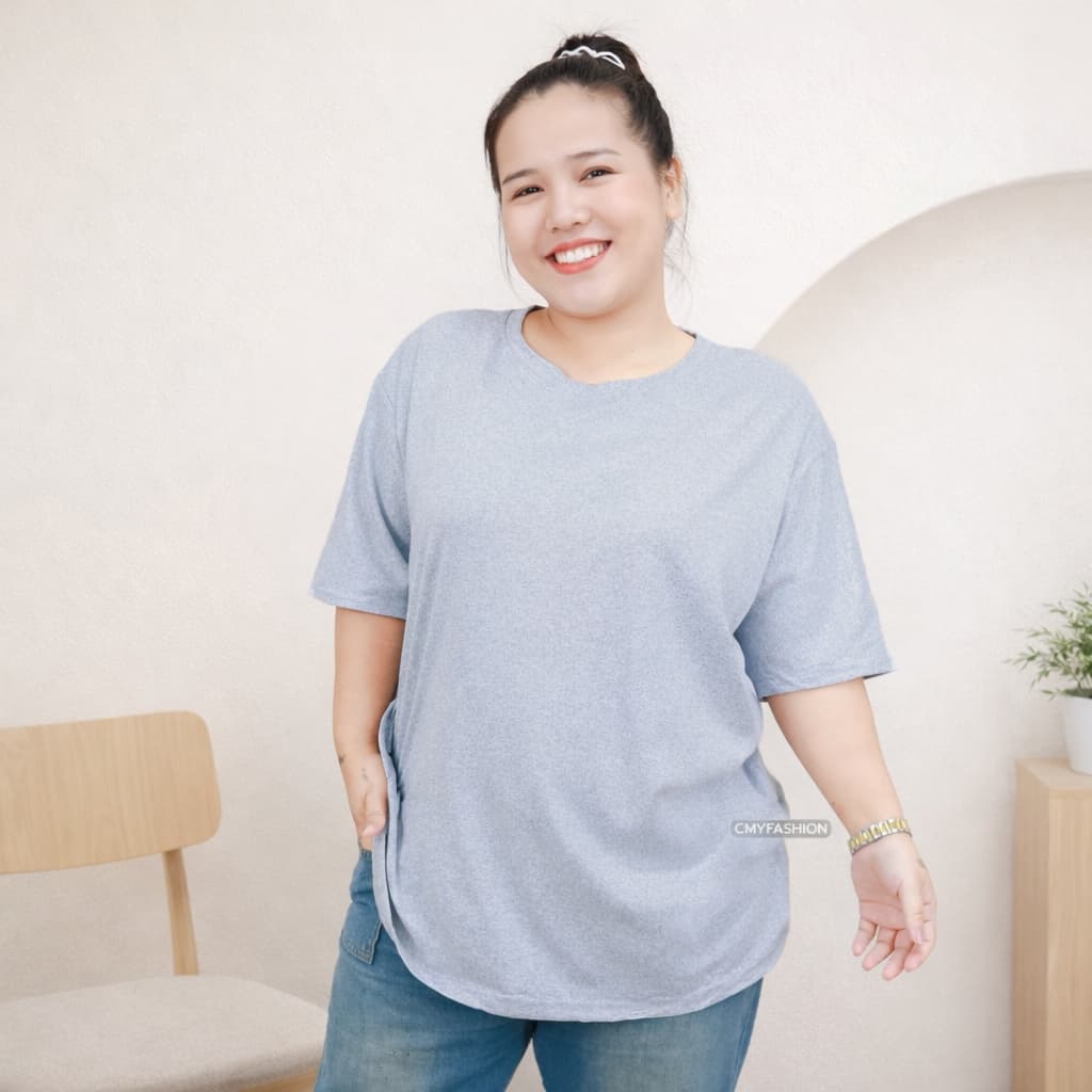 เสื้อยืด ทรงโอเวอร์ไซส์ เสื้อคอกลม แขนสั้น สีพื้น ผ้าคอตตอนผสม เนื้อผ้านิ่ม ระบายอากาศได้ดี ทรงสวย แมทช์ง่าย tb835# รูปที่ 6