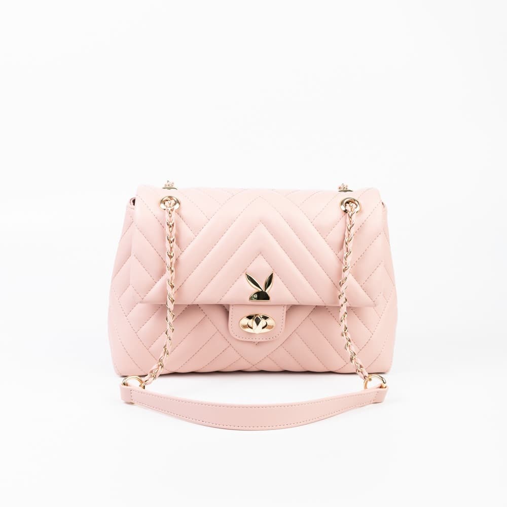 Playboy Bella Women's Bagกระเป๋าสะพายข้างผู้หญิง รุ่น ST-BS252PB130R ดีไซน์เย็บนวมลาย 3 เหลี่ยม มี 6 สี รูปที่ 9