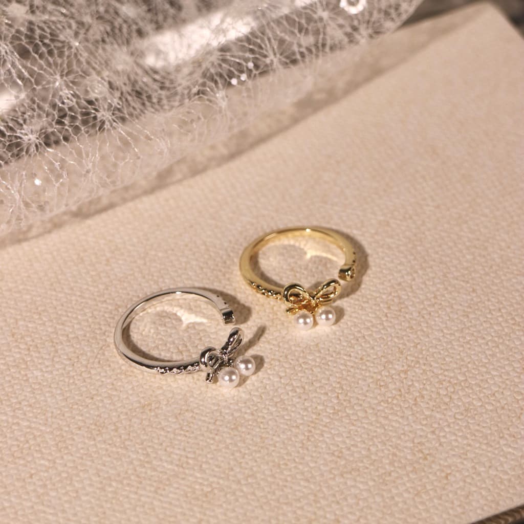Socrush.bkk | Cherish Bow ring | SR-057 | แหวน โบว์ มุก รูปที่ 2
