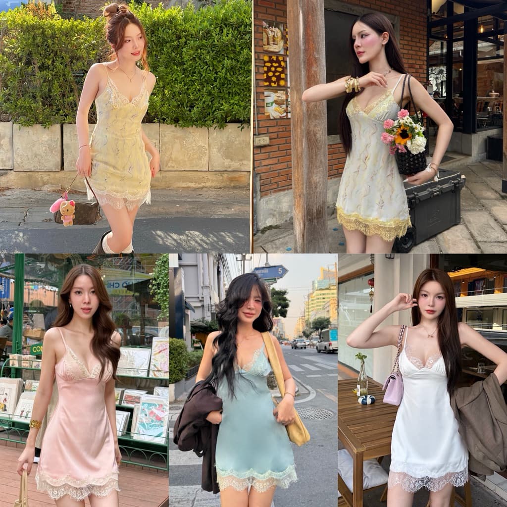 Dressfriends.bybf | Jinny mini dress เดรสสั้น แต่งลูกไม้ สุดน่ารัก ซับในทั้งตัว ปรับสายได้ รูปที่ 1