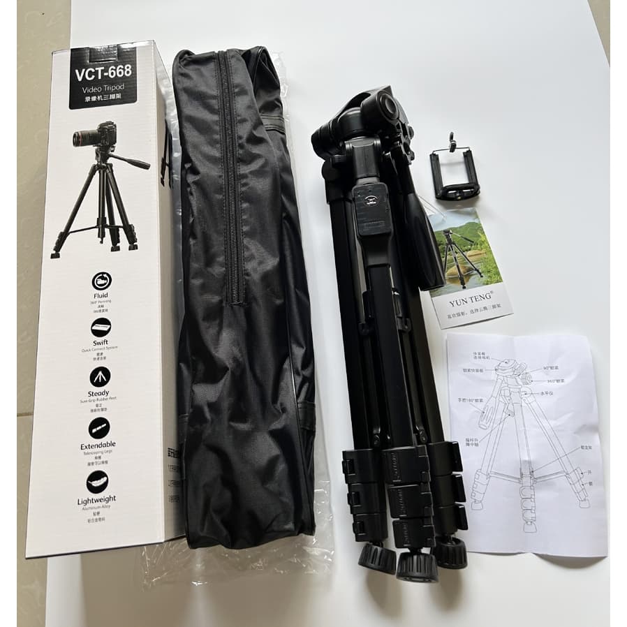 YUNTENG VCT-668 ขาตั้งกล้อง มีรีโมทและคลิปหนีบโทรศัพท์แถมให้ฟรี tripod for camera DV ความสูง 155เซนติเมตร รูปที่ 9