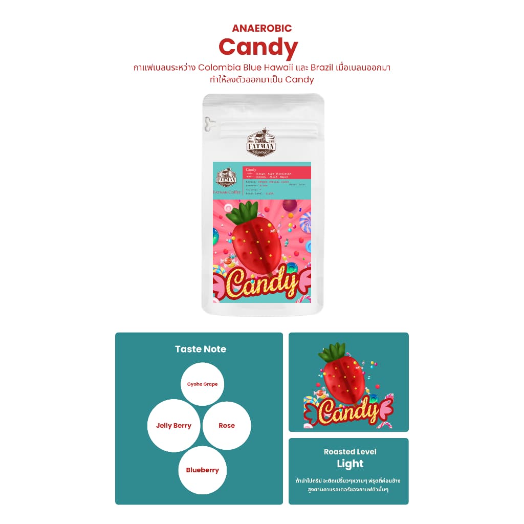 เมล็ดกาแฟคั่วอ่อน Fatman Special Blend: Series Candy รูปที่ 8