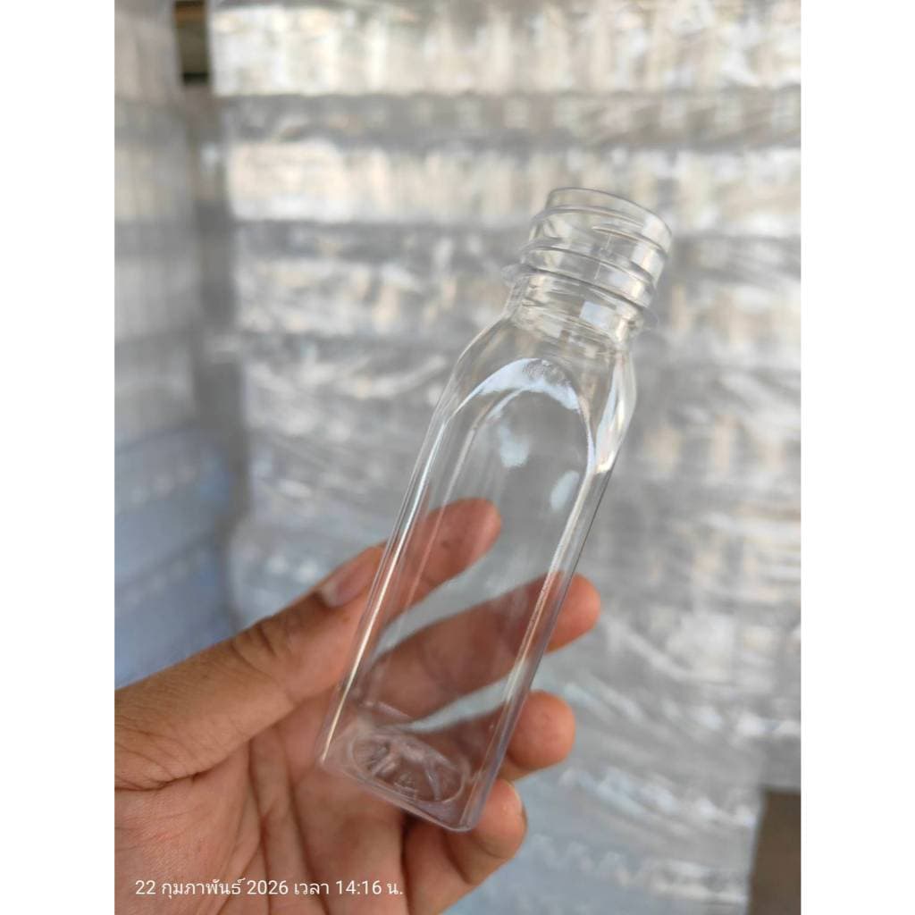 ขวด PET ทรงตัดเหลี่ยม 120ml แพ็ค พร้อมฝา รูปที่ 4
