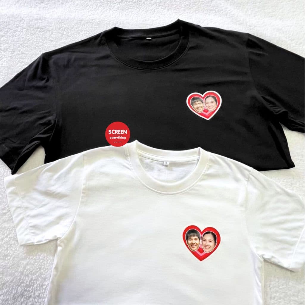 เสื้อยืดสกรีนตามสั่ง เสื้อคู่ สกรีนรูปหน้า และข้อความ ผ้า cotton100% | เสื้อรักแฟน รูปที่ 5