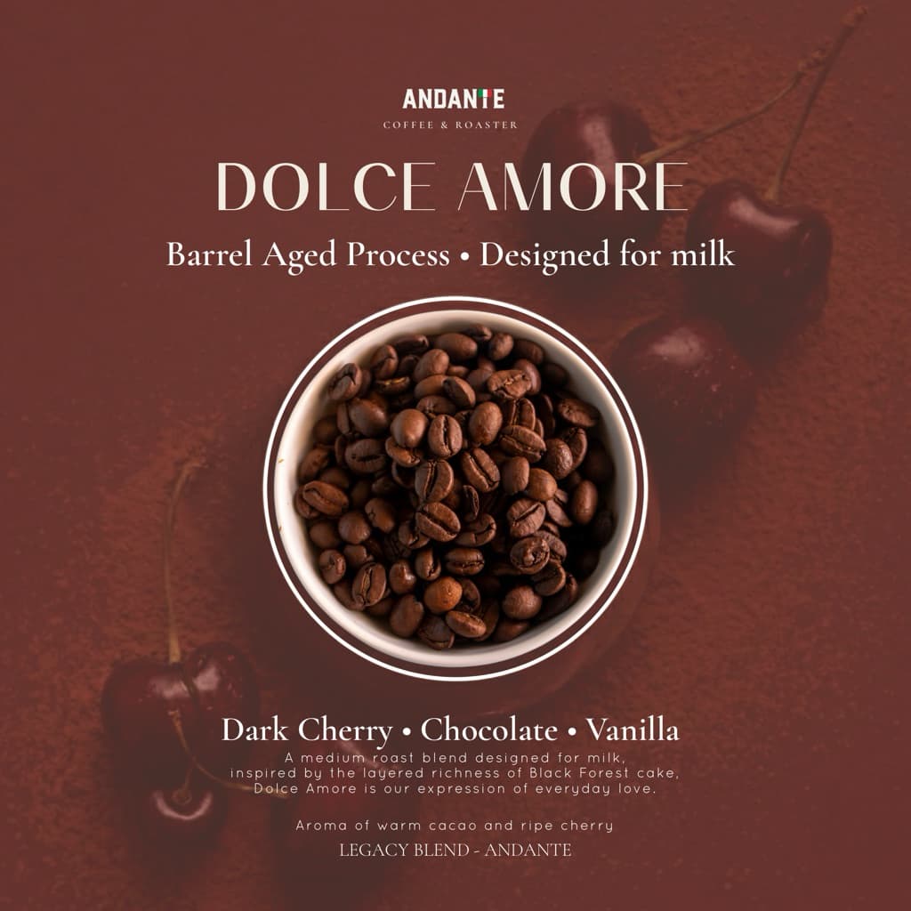 The Andante เมล็ดกาแฟคั่วกลาง เบลนด์พรีเมียม บ่มถังวิสกี้ Dolce Amore Blend refill bag รูปที่ 4