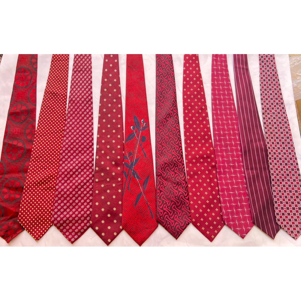 Set44Red Tie เนคสีแดงแบบผูกนำเข้าญี่ปุ่นมีแบรนด์คัดเกรด รูปที่ 4