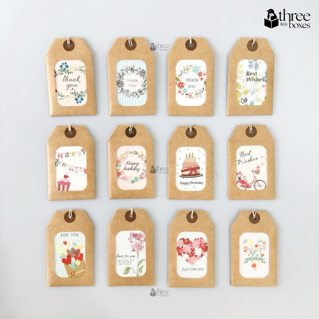 ป้ายแท็กการ์ด Tag card ป้ายห้อยของขวัญ ขนาด 6x10 cm. การ์ดอวยพร Gift card รูปที่ 1