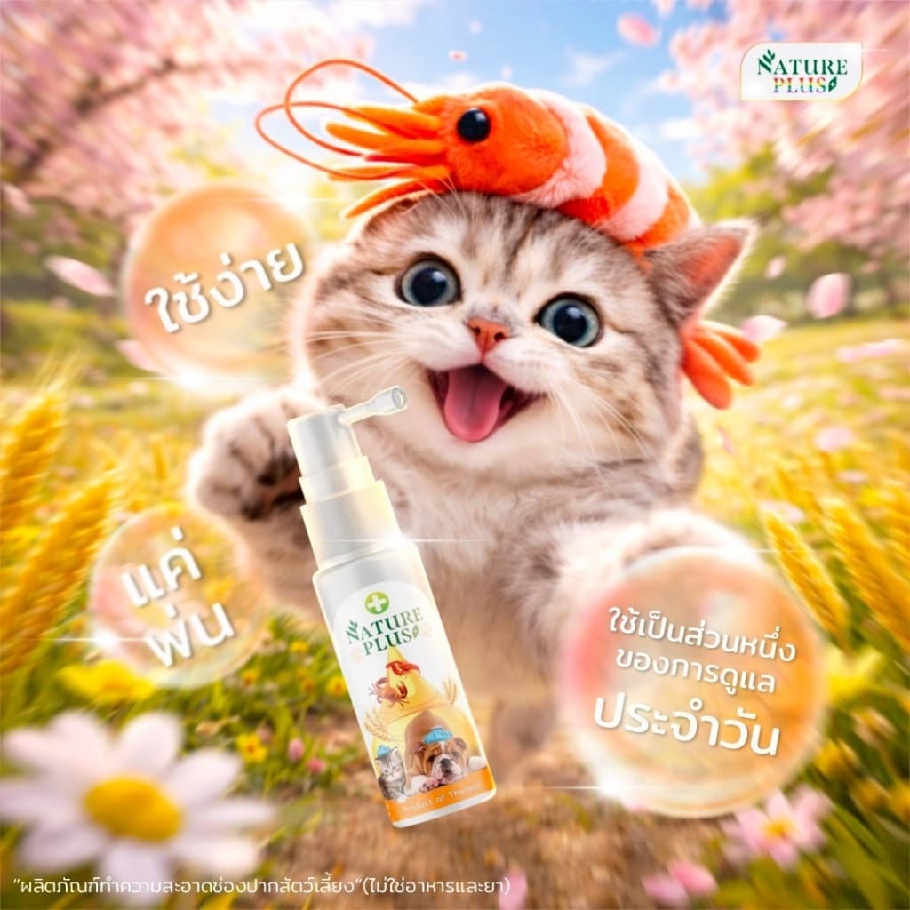 ผลิตภัณฑ์ทำความสะอาดช่องปาก เหงือก และลิ้น สุนัข แมว ขวดสีส้ม - Nature Plus รูปที่ 5