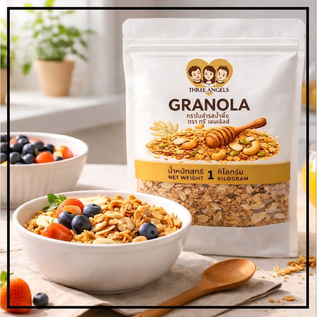 กราโนลา Granola | Best Price & Fast Shipping | Original & Chocolate | 250g-1kg | Three Angels Brand รูปที่ 2