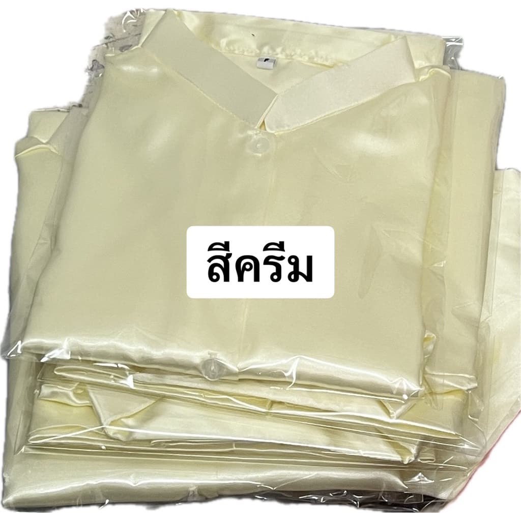 เสื้อแขนกระบอกนางรำ ผ้าต่วน ไม่ซับใน ไม่อัดกาว ไซส์ LL ถึง XL รูปที่ 9