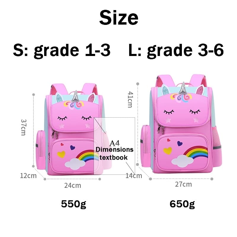 AKAM เด็กหญิง Unicorn Schoolbag กระเป๋าเป้สะพายหลังโรงเรียนการ์ตูนสำหรับเด็กหญิง รูปที่ 8