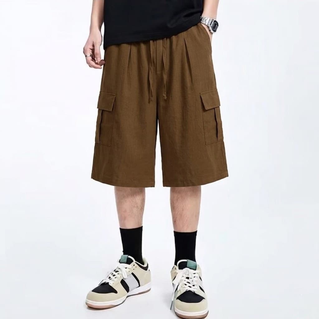 SpinnyHouseกางเกงเดินป่า กางเกงขาสั้น ทรงUNISEX มีไซส์ M-3XL เอวยางยืด กระเป๋าข้าง คาร์โก้ขาสั้น รุ่น เดินป่าขาสั้น รูปที่ 3