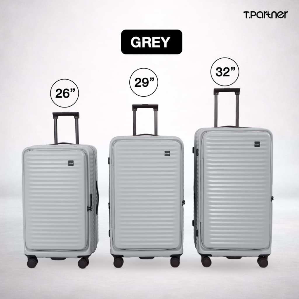 Tpartner—กระเป๋าเดินทางเปิดหน้าทรงถัง รุ่น Pro Trunk Series ขนาด26/29/32 นิ้ว ขยายข้างได้ จุเยอะ เเพ็คง่ายประหยัดพื้นที่ รูปที่ 7