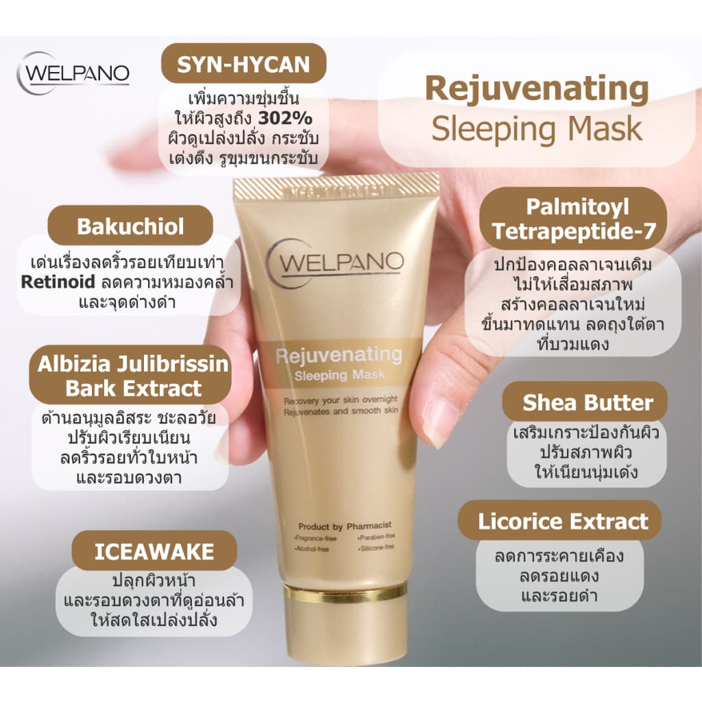 Welpano Rejuvenating Sleeping Maskพกพา รูปที่ 4