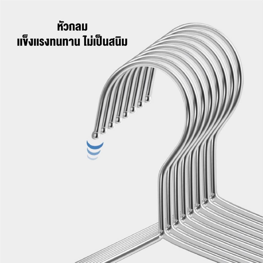 ไม้แขวนเสื้อสแตนเลส ไม้แขวน ไม้แขวนสแตนเลส หนา3.2mm ยาว 45cm No.C011045 รูปที่ 6