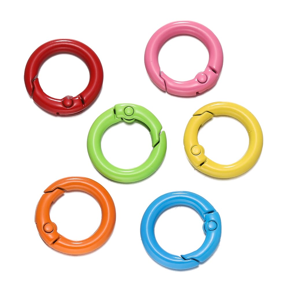 5ชิ้น โลหะผสมสังกะสี คล้องพวงกุญแจ ห่วงกลมขนาด สีแคนดี้ DIY การทำเครื่องประดับจากเชือกคล้องกุญแจ รูปที่ 3