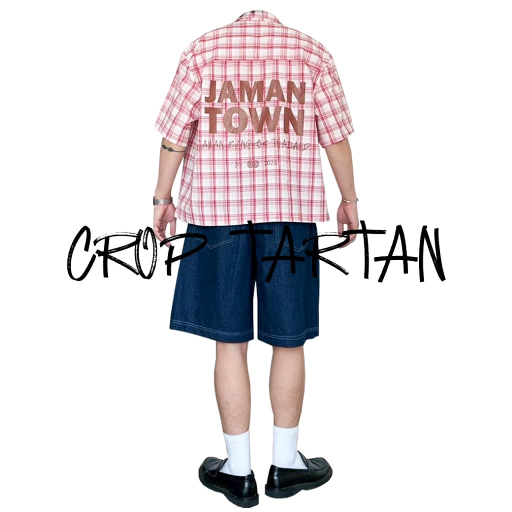 JAMANBKK / CROP TARTAN / เสื้อเชิ้ตทรง Oversize Crop ลายสก็อต รูปที่ 2