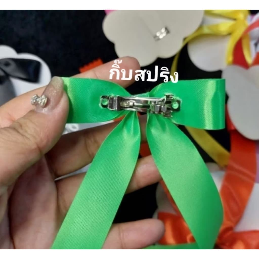 โบว์ติดผมคละสี โบว์นักเรียน ด่วน แบบคู่ เลือกได้หลายสี ขั้นต่ำ 3 คู่ริบบิ้นกว้าง 2 Cm งานแฮนด์เมค รูปที่ 5