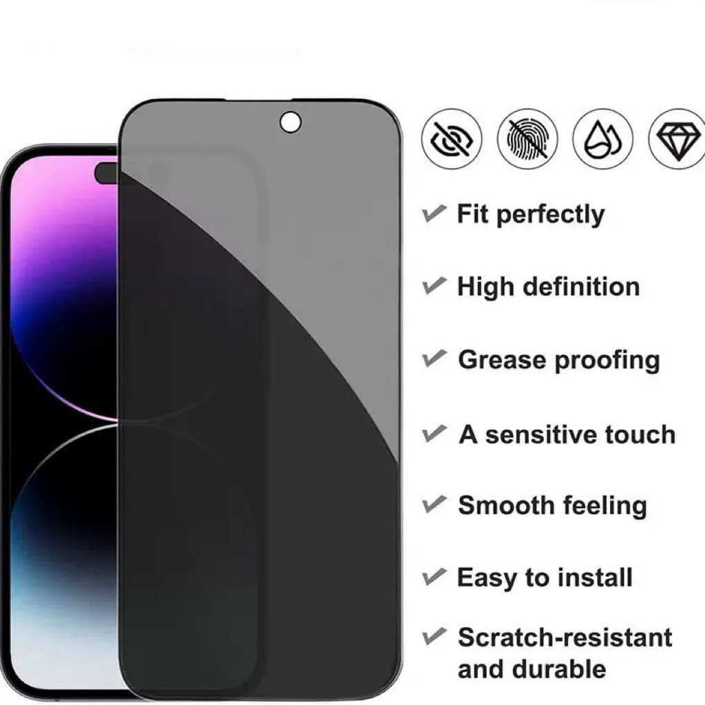 ติดง่าย3D / PVT ฟิล์มกระจกใส เต็มจอ กันมองกันเสือกใส for iPhone 17 Pro Max/Air/16E 15 14 13 12 รูปที่ 3