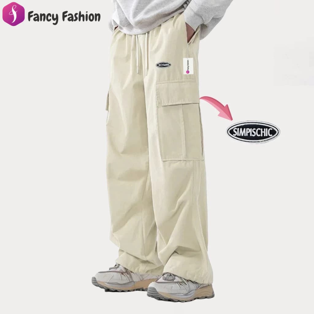 Fancy Fashion กางเกงคาร์โก้ขายาวลําลอง กางเกงคาร์โก้ขากว้างผู้ชาย กางเกงทรงตรงทรงหลวมลำลองอินเทรนด์ใหม่ รูปที่ 3