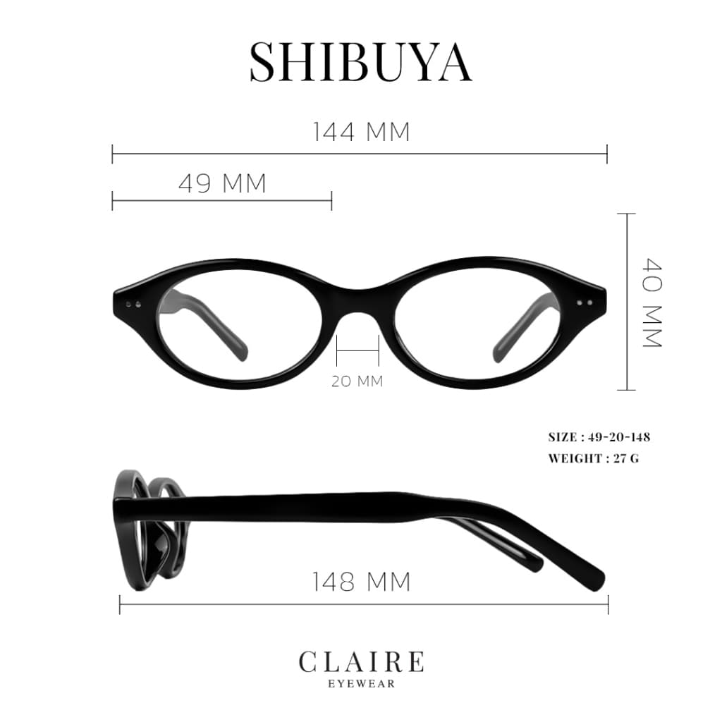 CLAIRE : แว่นกรองแสงUV รุ่น "Shibuya" ไม่มีค่าสายตา กันแดดUV400 | เลนส์ออกแดดไม่เปลี่ยนสี รูปที่ 9
