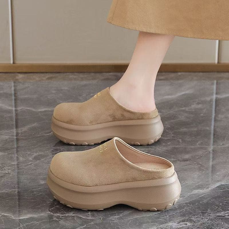 รองเท้าส้นสูง Birkenstock สีแอปริคอตสำหรับผู้หญิงรุ่นใหม่ ดีไซน์แพลตฟอร์ม เหมาะกับทุกฤดูกาล สไตล์ลำลอง ช่วยเพิ่มความสูง รูปที่ 2