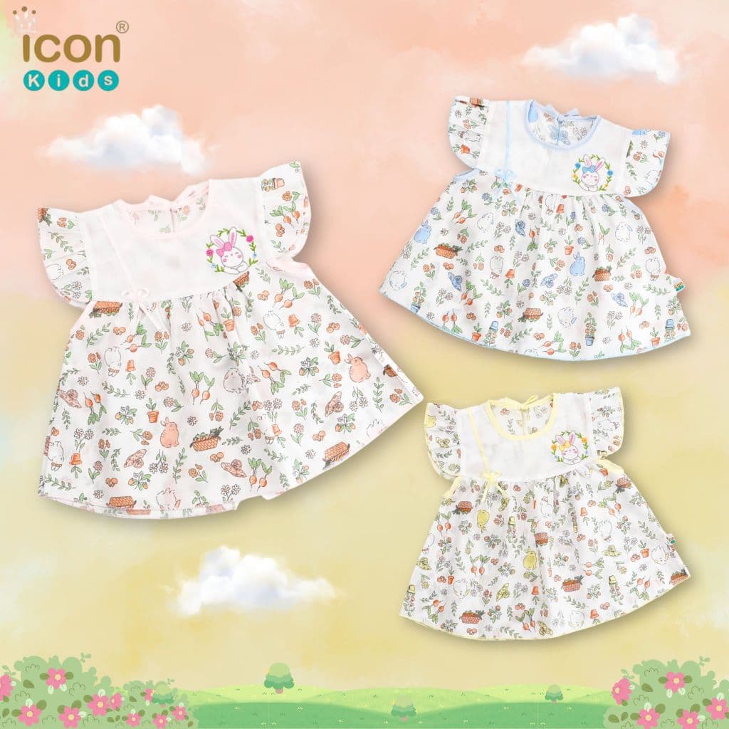 ICON KIDS ชุดกระโปรงลูกสาว 0-12 เดือน ผ้าป่าน น่ารักใส่สบาย จากผ้าฝ้ายธรรมชาติ | Baby trend รูปที่ 8