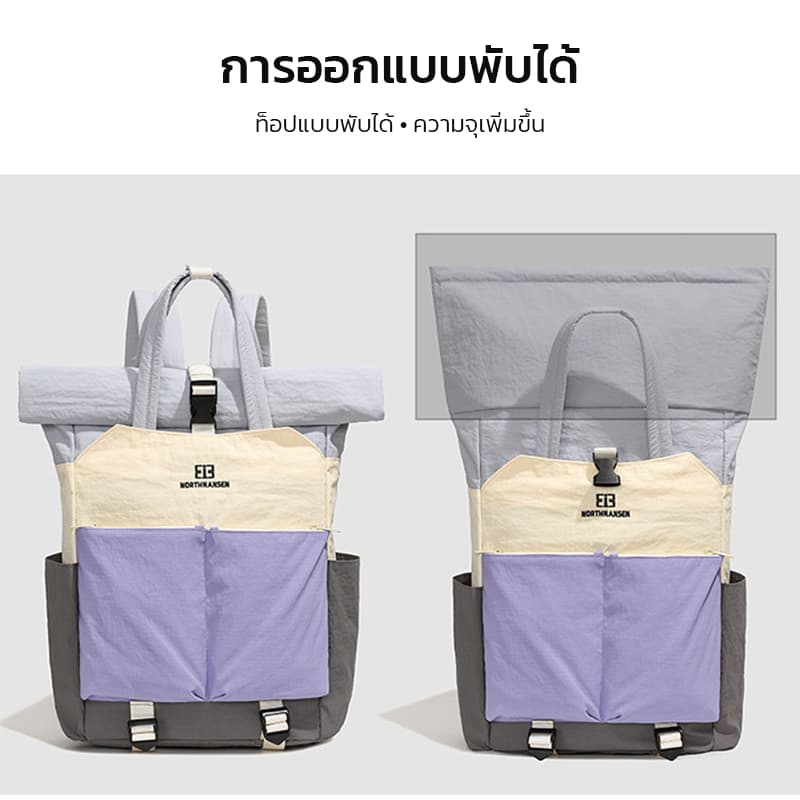 Amiga กระเป๋านักเรียน กระเป๋าเป้สะพายหลัง ความจุขนาดใหญ่เวอร์ชั่นเกาหลีของกระเป๋าเป้สะพายหลัง นักเรียนแฟชั่น รูปที่ 2