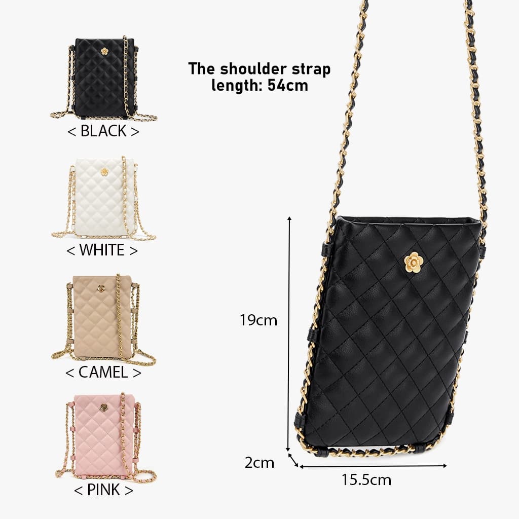 Mini Phone bag กระเป๋าสะพายข้างใส่มือถือ หนังPU สไตส์เกาหลี พร้อมโซ่ กระเป๋าสะพายข้างผู้หญิ รูปที่ 3