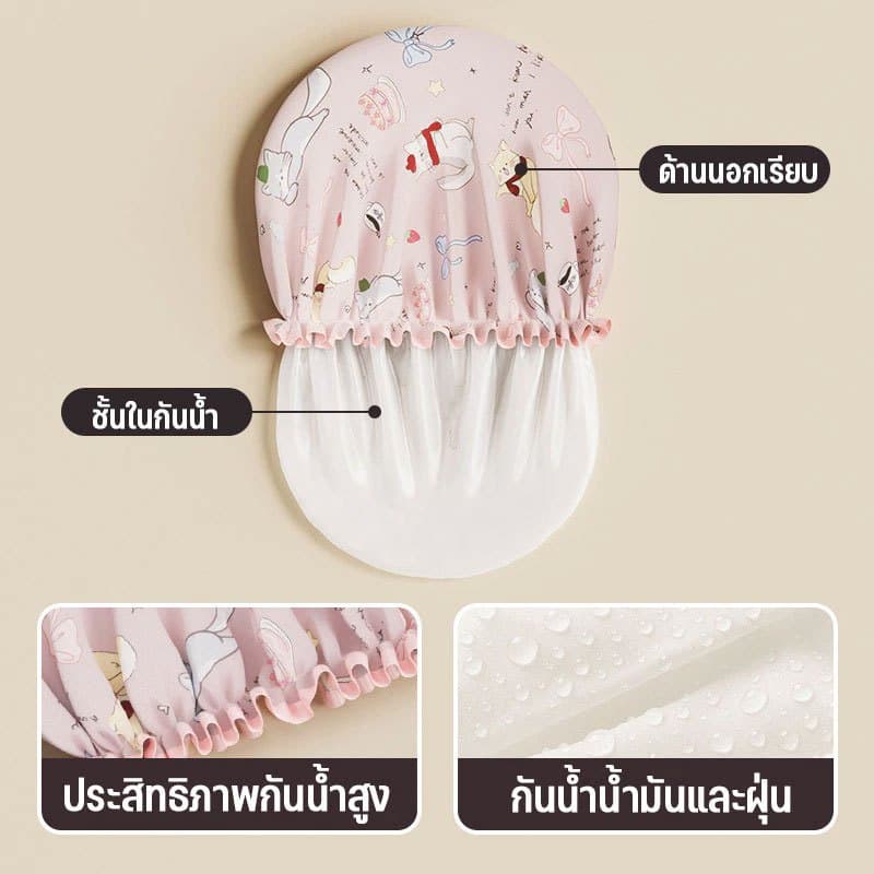 หมวกคลุมผมอาบน้ํา EVA ชั้นใน หนาและกันน้ำ พกพาสะดวก ลวดลายการ์ตูน มีให้เลือกหลายแบบ รูปที่ 4