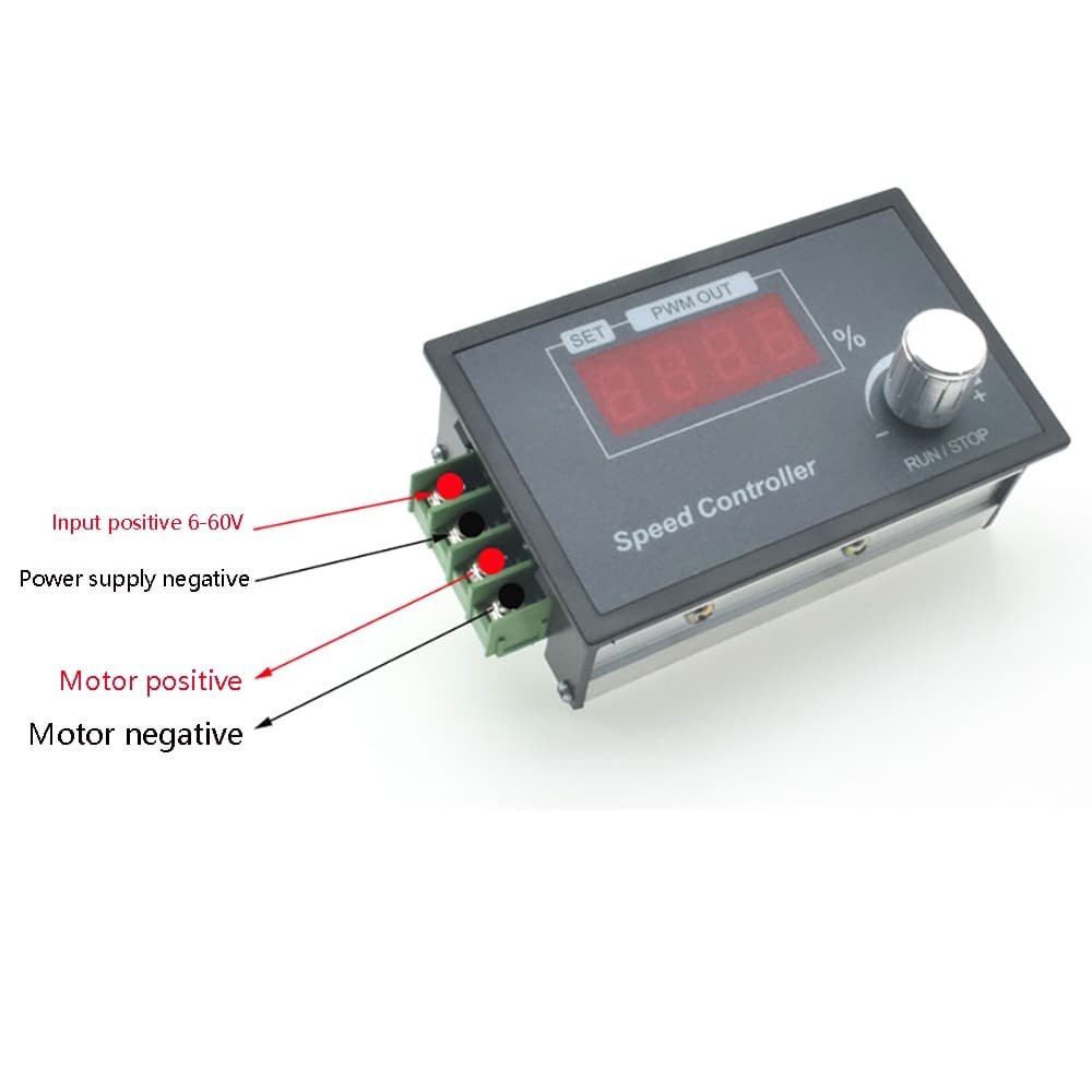 PWM DC Motor Controller 6-60V 30A หน้าจอดิจิตอล ปุ่ม Encoder ปรับความเร็วมอเตอร์ ตั้งค่า รองรับ 12V 24V 36V 48V รูปที่ 2