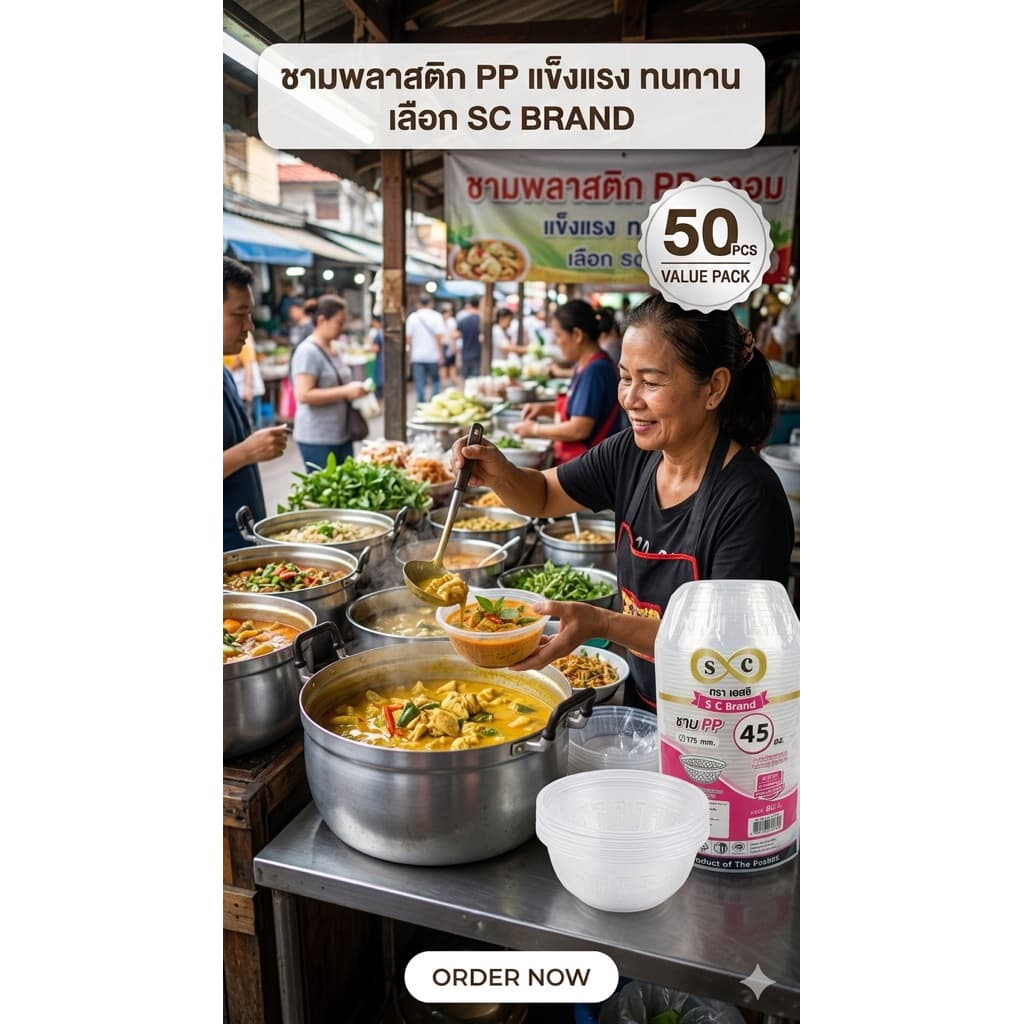 ชามพลาสติก PP 45 Oz. ตราเอสซี แข็งแรง ทนความร้อน สำหรับใส่อาหาร รูปที่ 7