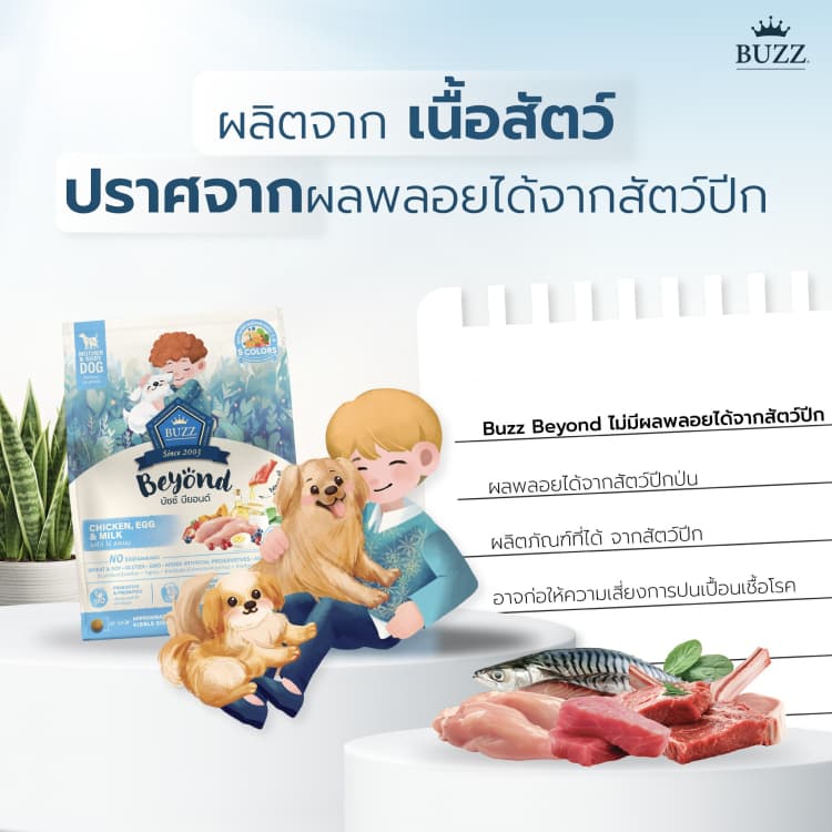 { ล็อตใหม่ } Buzz Beyond อาหารสุนัข บัซซ์ บียอนด์ หมาโต ลูกหมา แซลมอน เนื้อ ไก่ตับ แกะ ขนาด 1 - 1.2 กิโลกรัม รูปที่ 5
