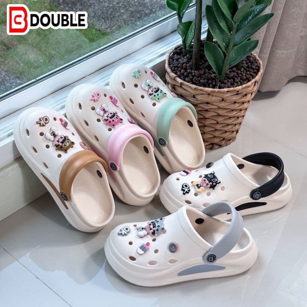 BB DOUBLE รุ่นOW022-5 รองเท้าหัวโตผู้หญิง ฟรีตัวติดการ์ตูนสุดน่ารัก เสริมส้นสูง 3cm. รูปที่ 9