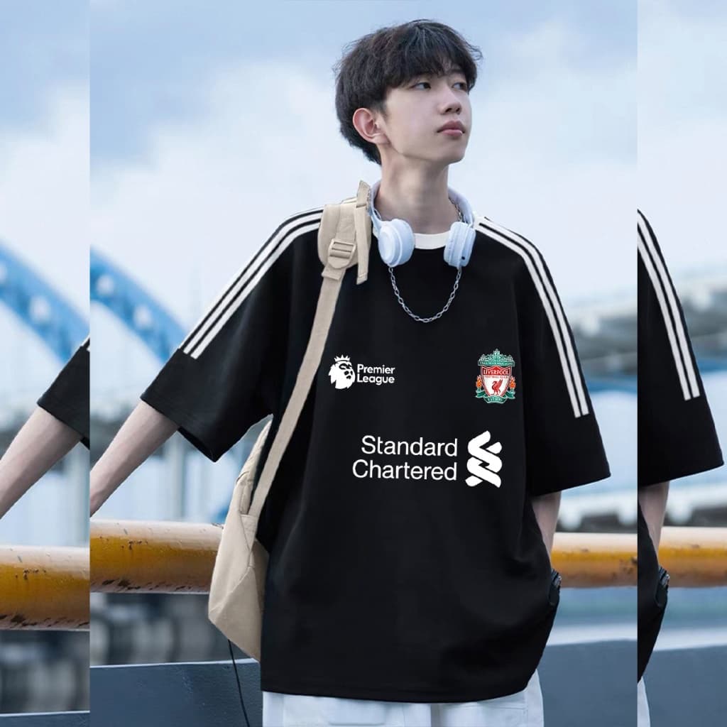 Q-1498 เสื้อยืดแถบไหล่3เส้น Unisex ทรงหลวม ผ้านิ่มสีสดใส ใส่แล้วดูดีมีสไตล์ ใส่ได้ทุกโอกาส รูปที่ 5