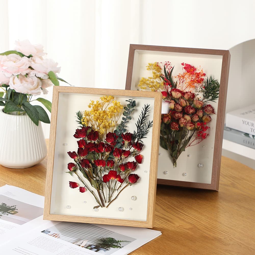 กรอบรูป สำหรับใส่ดอกไม้แห้ง แบบกลวง วางได้แนวตั้ง/นอน มีรูแขวน DIY กรอบรูปใส่ดอกไม้แห้ง มินิมอล ราคา/ชิ้น รูปที่ 2